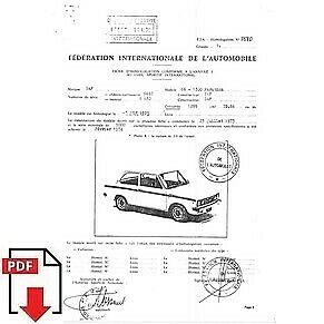 1975 Daf 66 1300 Marathon FIA homologation form PDF download